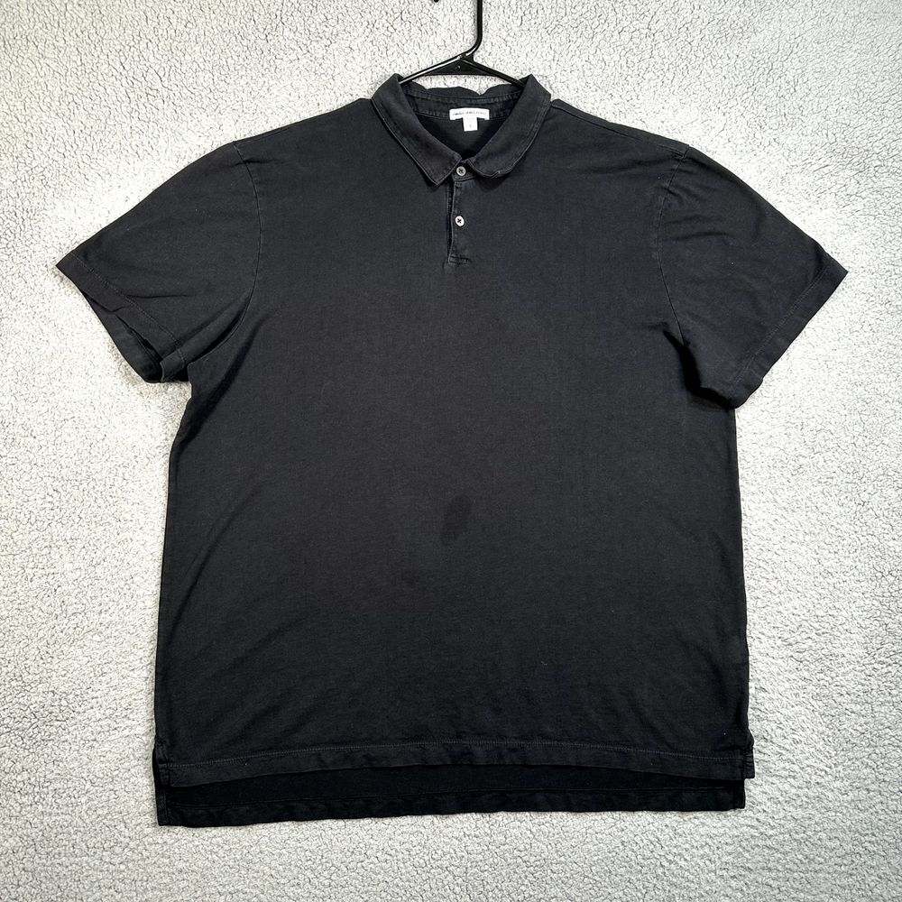 James‎ Perse Polo Shirt Standard Mens Size 5 Black Casual Short Sleeve